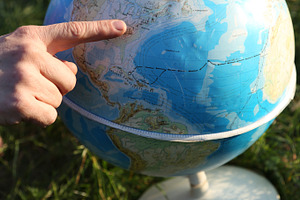 Canada on the globe