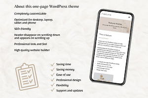 One Page Template Wordpress Nature