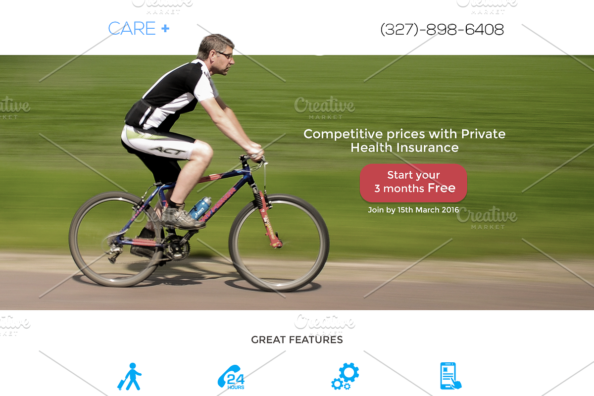 Health Insurance Landing Page, a Landing Page Template by Apexure Designs (Photo 1 of 2)