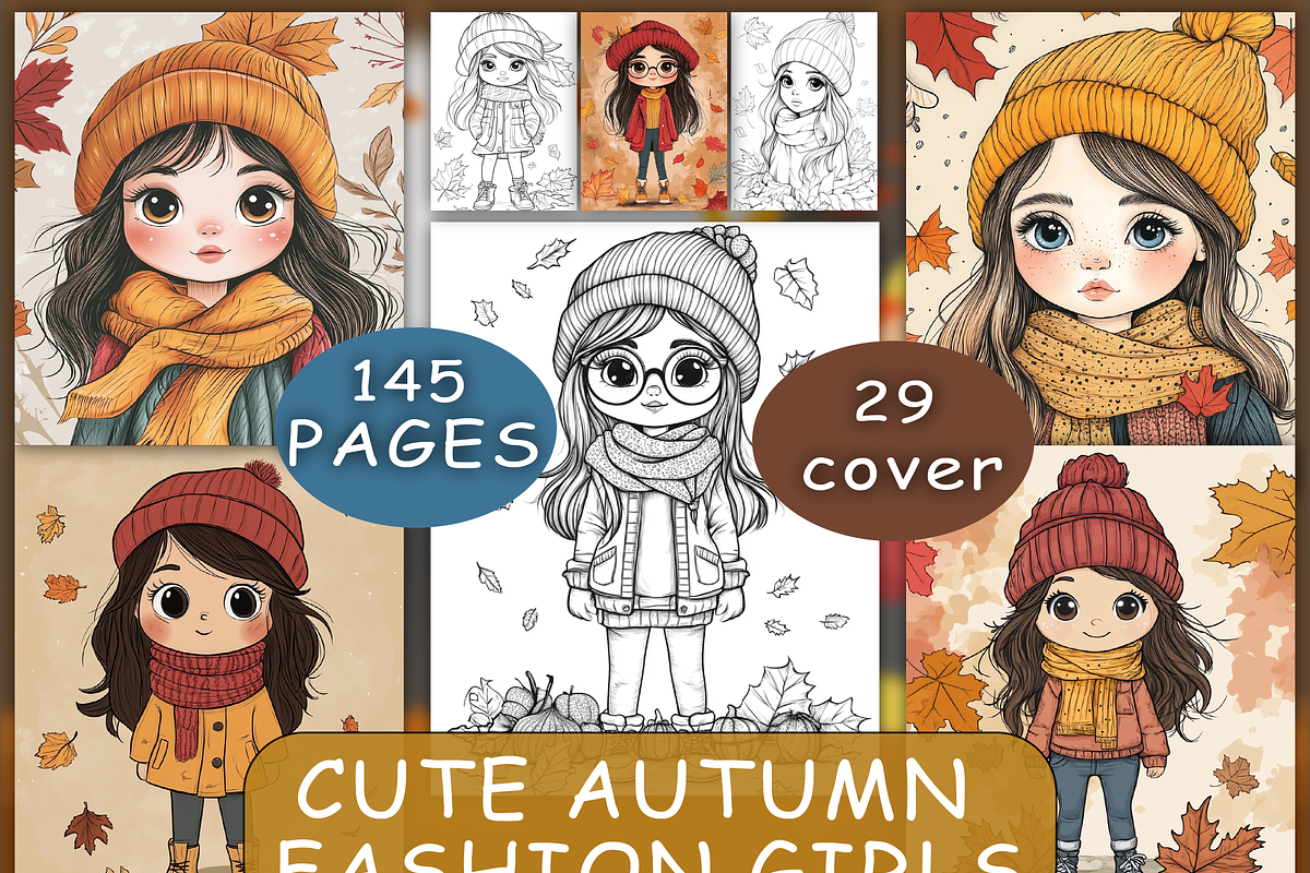 Cute Autumn Fashion Girls books, a Person Illustration by BrandlyTemplate (Photo 1 of 4)