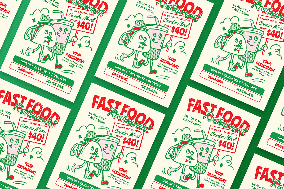 Fast Food Restaurant Flyer, a Flyer Template by Aiyari Graphic (Photo 2 of 3)