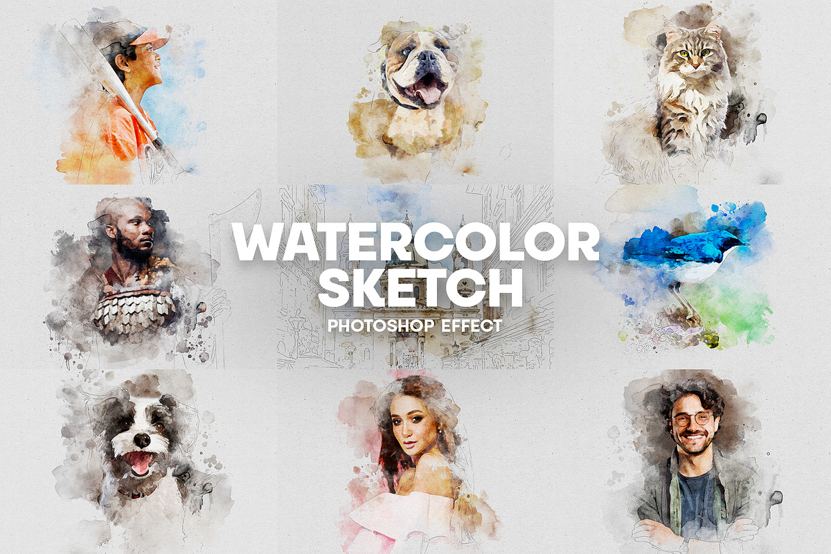 Watercolor sketch photoshop effect, an Action Add-On by Shovajit (Photo 1 of 6)
