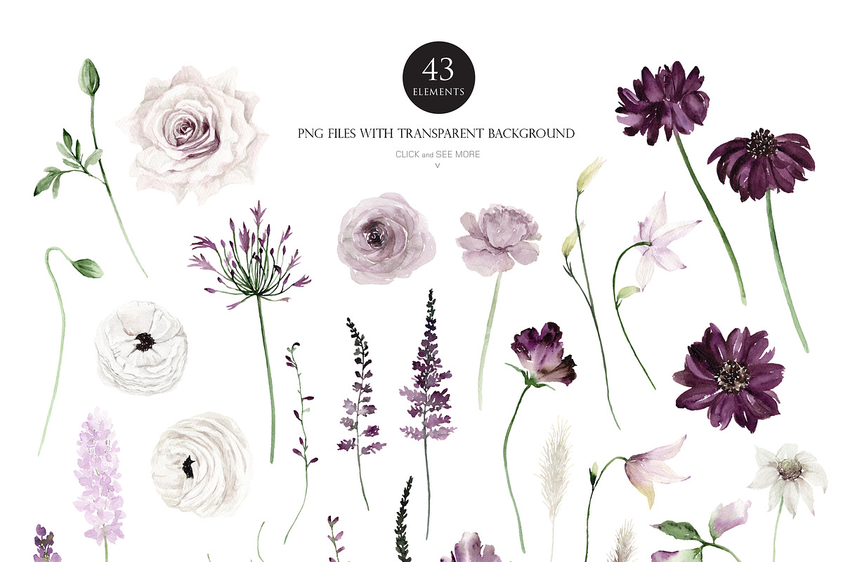 Watercolor flower - Mineral Violet, an Illustration by Beigetime (Photo 9 of 14)