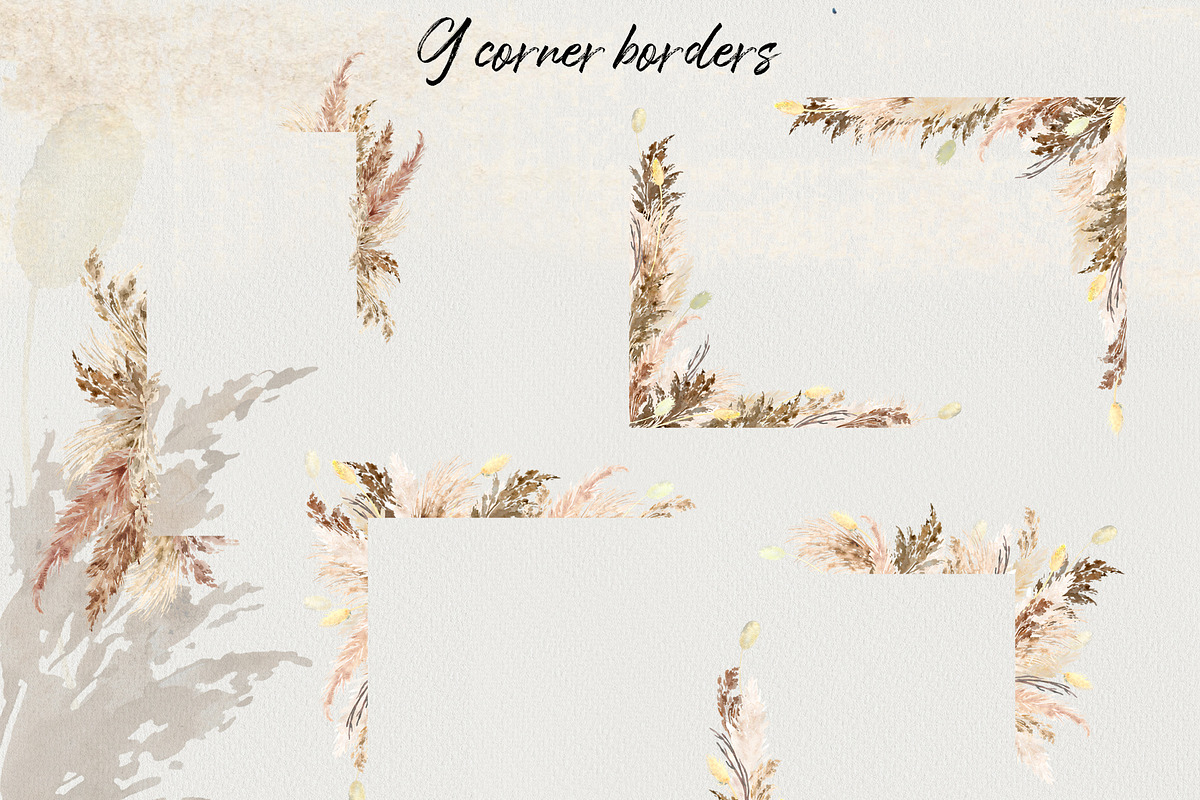 Watercolor pampas grass collection, a Decorative Illustration by TanyaOak (Photo 3 of 8)
