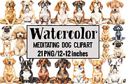 Meditating Dog Clipart, an Illustration by Design Market (Thumbnail 1 of 3)