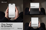 Hand Holding Device Mockup Scene, an iPhone Mockup by RamStudio2 (Thumbnail 1 of 6)