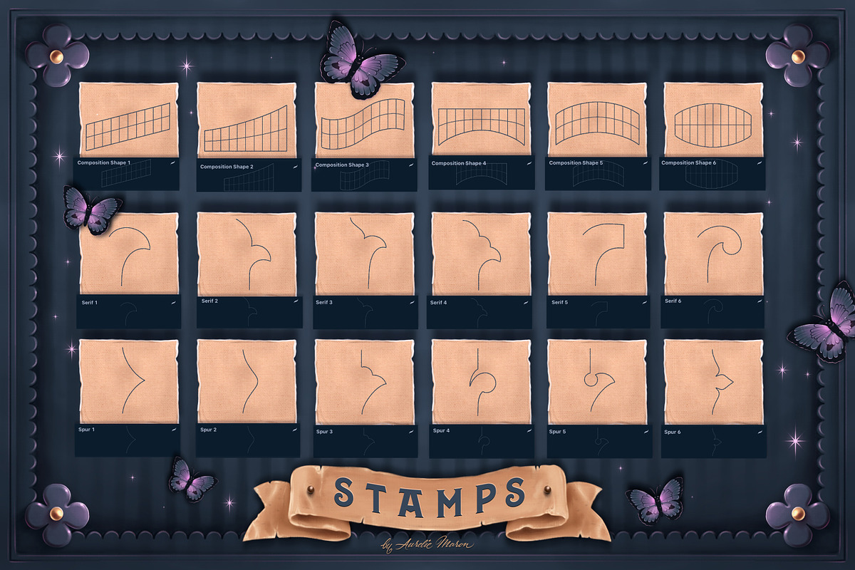 Whimsical Lettering Toolkit, a Brush Add-On by Aurelie Maron (Photo 5 of 15)
