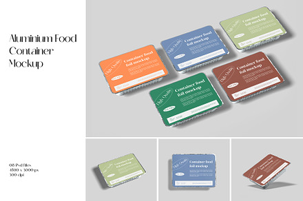 Aluminium food Container mockup