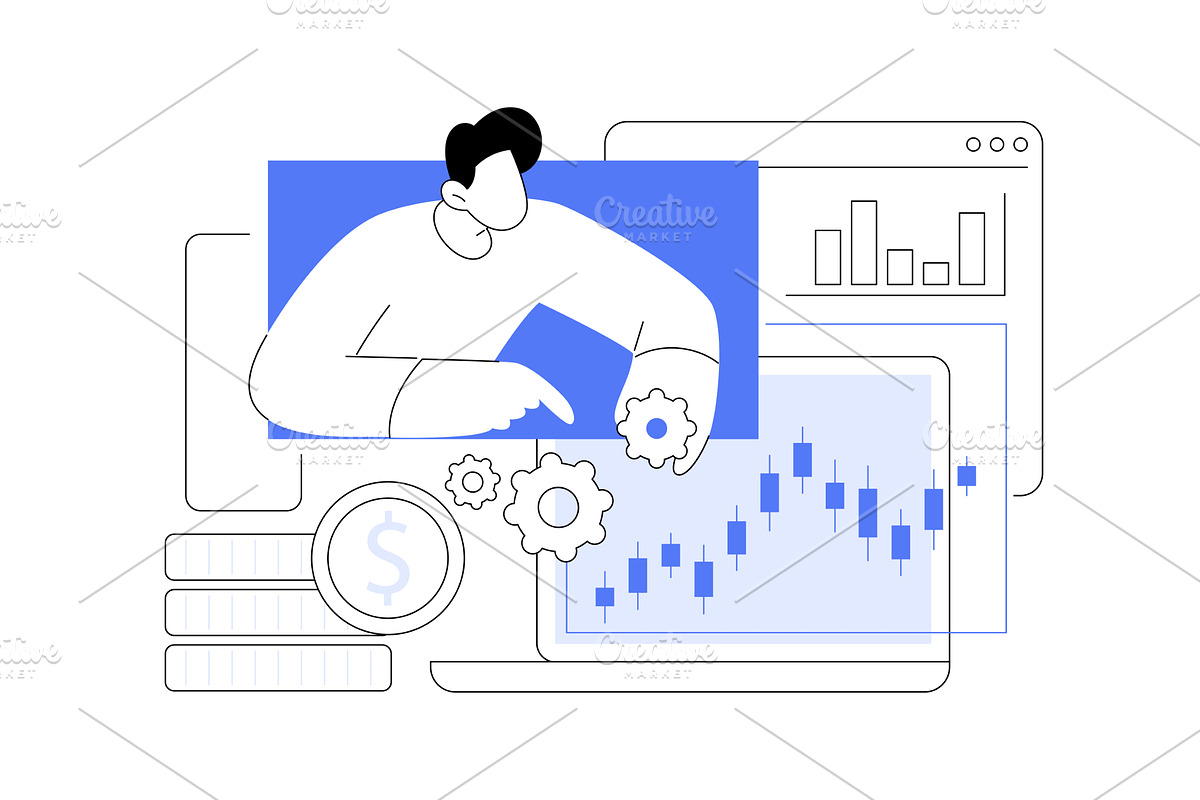 Economic analyst isolated cartoon, a Finance Illustration by Visual Generation