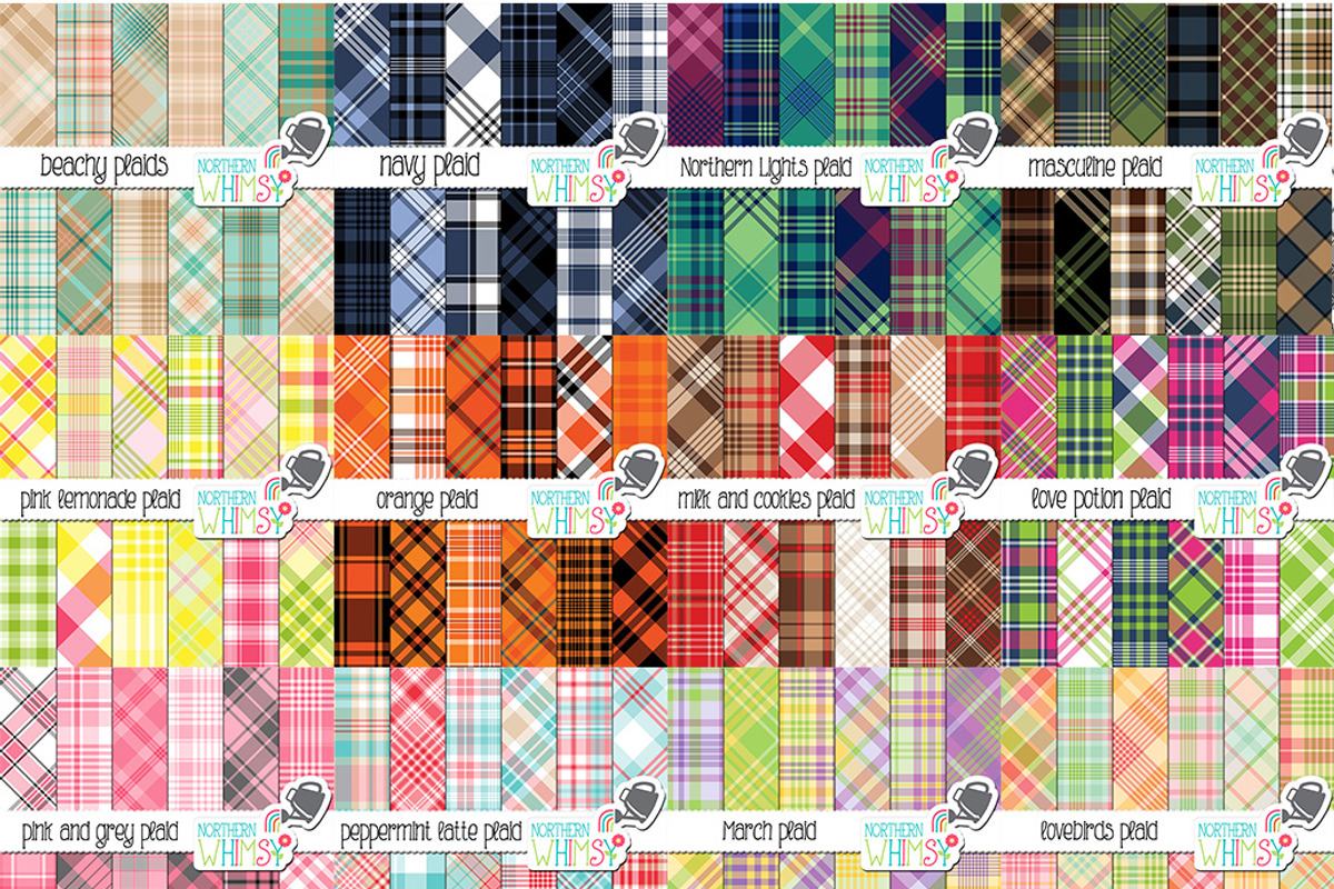 Plaid Diagonal and Seamless Patterns, a Pattern Graphic by Northern ...