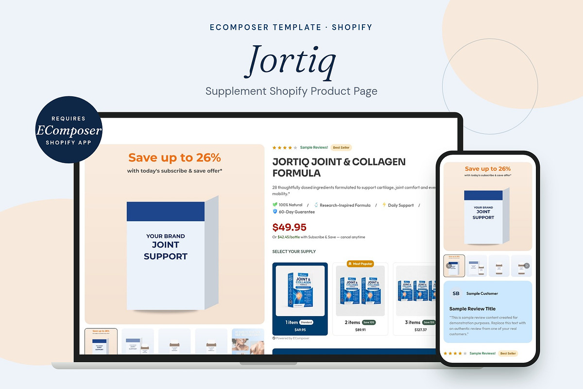 Jortiq - Shopify EComposer Template, a Shopify Template by Boost Convert (Photo 1 of 11)