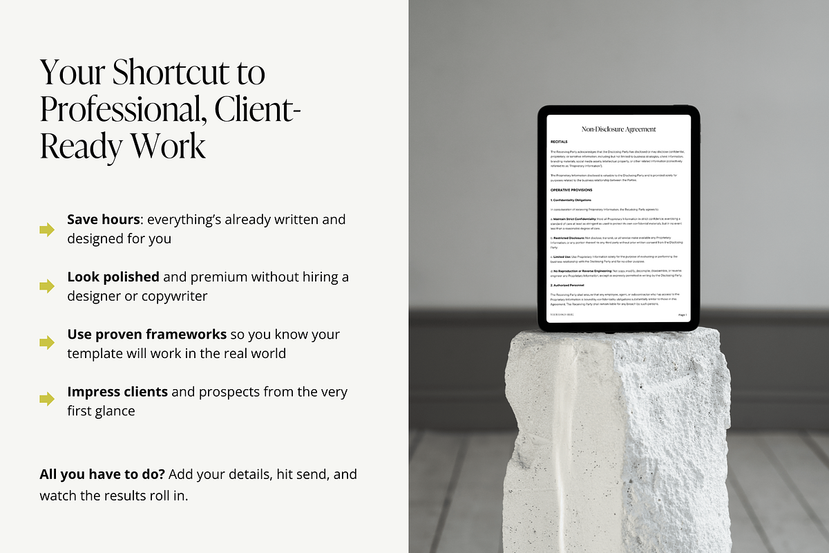 Non-Disclosure Agreement Template for Social Media Managers | Editable NDA for Freelancers preview 3