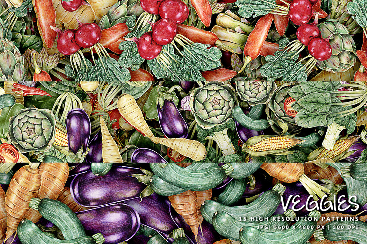Veggies, a Pattern Graphic by Digital Art Creations (Photo 1 of 7)