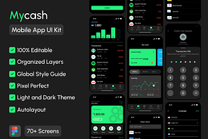 Mycash Mobile App UI kit, an UI Kit Template by Ahmed Rubel