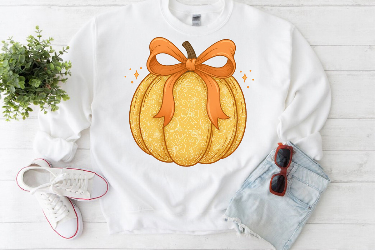 Coquette Pumpkin Grandmillennial PNG, an Illustration by Craft Nest (Photo 6 of 6)