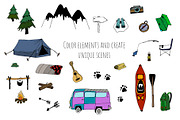 Camping Clipart. Doodle Icons PNG, an Outline Icon by BuzikArtShop (Thumbnail 3 of 5)