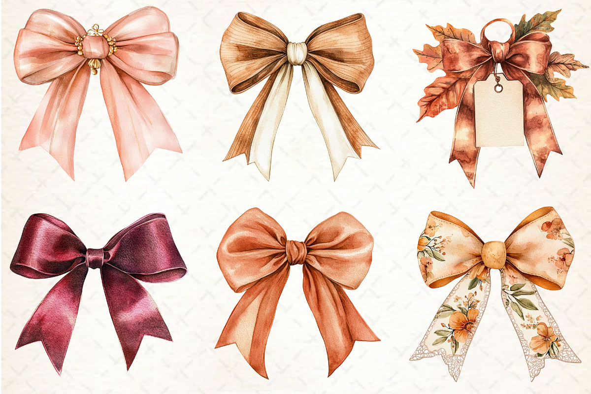 Autumn Coquette Bows Clipart, an Illustration by Libby Wishes (Photo 4 of 6)