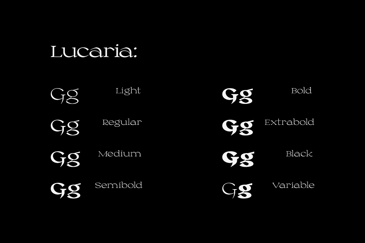 Lucaria - Display Serif Familia, a Serif Font by Jehoo Creative (Photo 7 of 11)