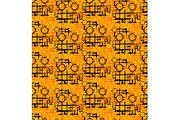 Orange and Black Stick People, a Pattern Graphic by Sharon Schwalbe (Thumbnail 5 of 5)