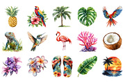 Tropical Clipart Bundle, an Illustration by Designking (Thumbnail 3 of 5)