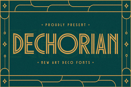 Dechorian New Art Deco Font, a Sans Serif Font by Storytype Studio