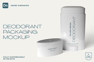 3D Deodorant Packaging Mockup