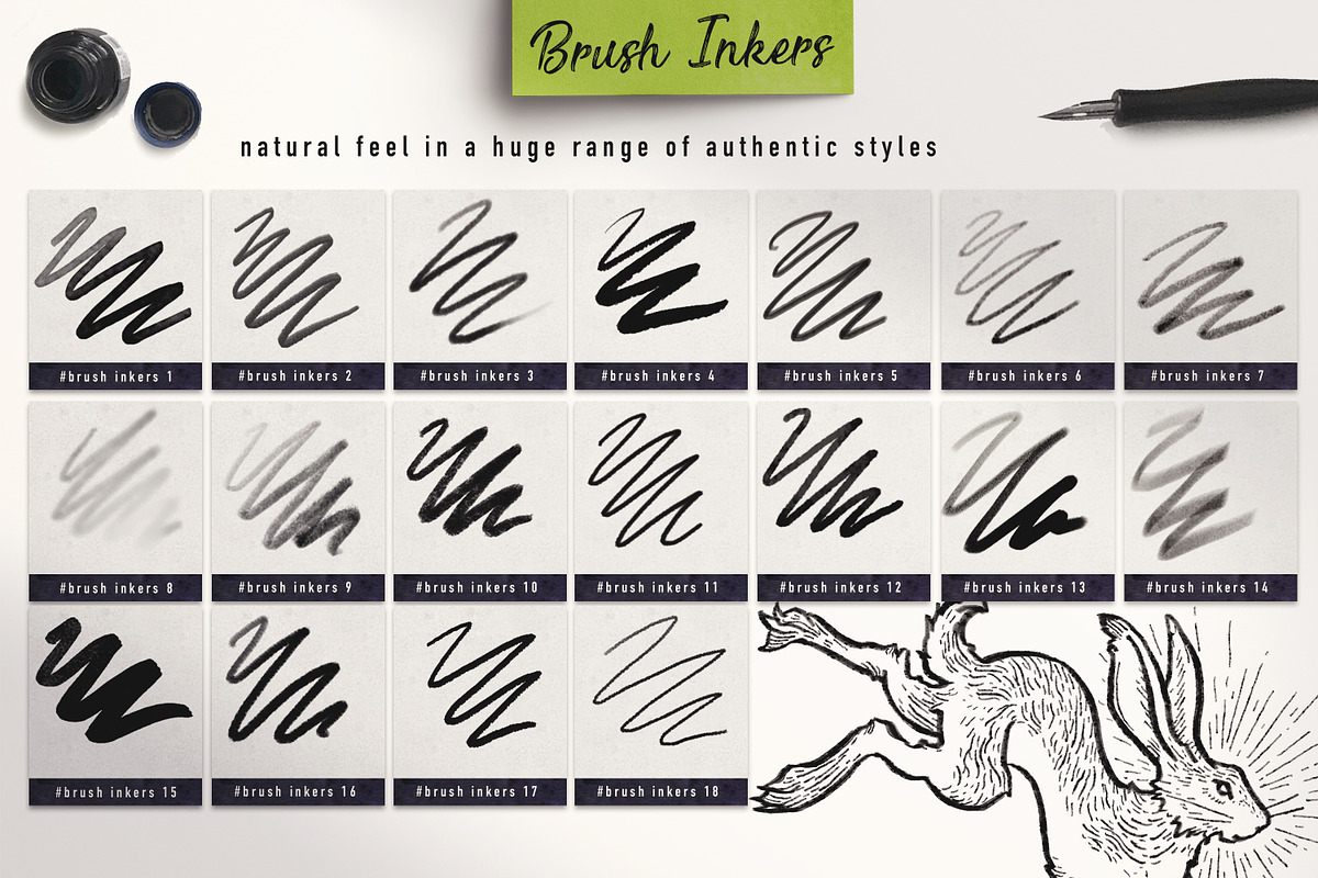 Inking Pen Brush Pack, a Brush Add-On by ZiziMarket (Photo 2 of 6)