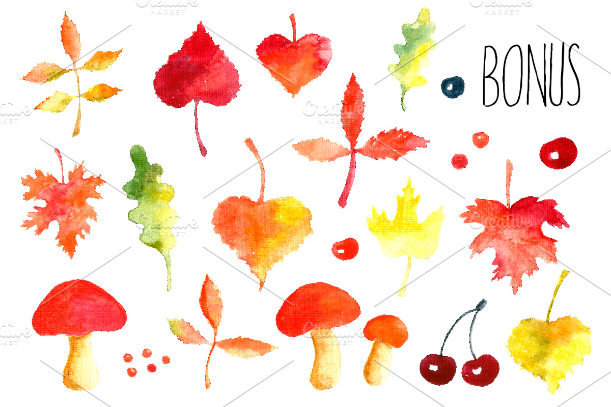 Watercolor autumn clipart., an Animal Illustration by Vikeriya (Photo 4 of 5)