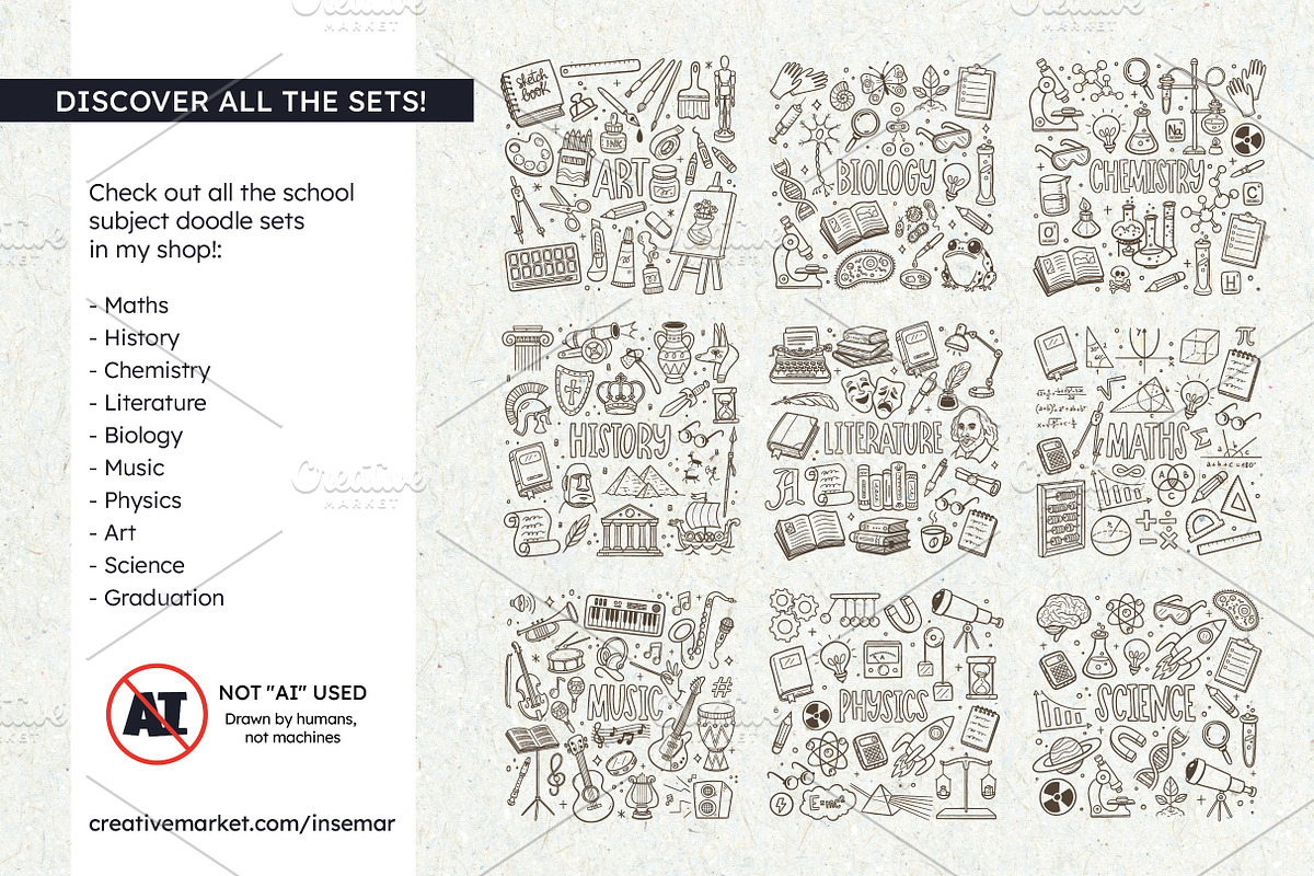 Chemistry Doodle Clipart Set, an Education Illustration by insemar (Photo 3 of 4)