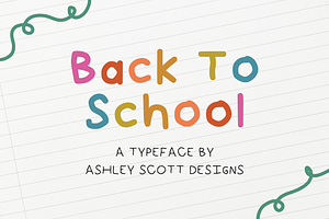 Back To School | Children's Font