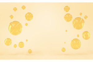 Gold Bubbles Of Oil, Serum Or Yellow