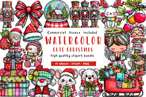 Cute Christmas Clipart, an Illustration by CreationArt