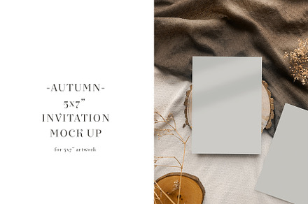 5x7 Invitation Mock Up for autumn