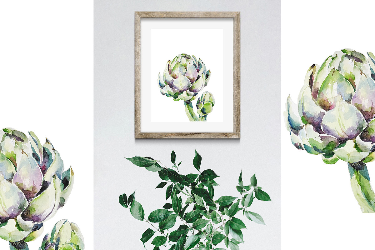 Artichoke watercolor illustration, an Object Illustration by Art pages (Photo 3 of 3)