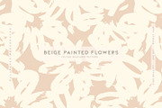 Beige Painted Flowers, a Pattern Graphic by MalyskaStudio (Thumbnail 1 of 4)