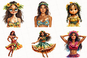 Summer Hula Girl Clipart, an Illustration by OK Design (Thumbnail 3 of 5)