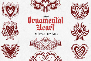 Ornamental Heart Hand Drawn