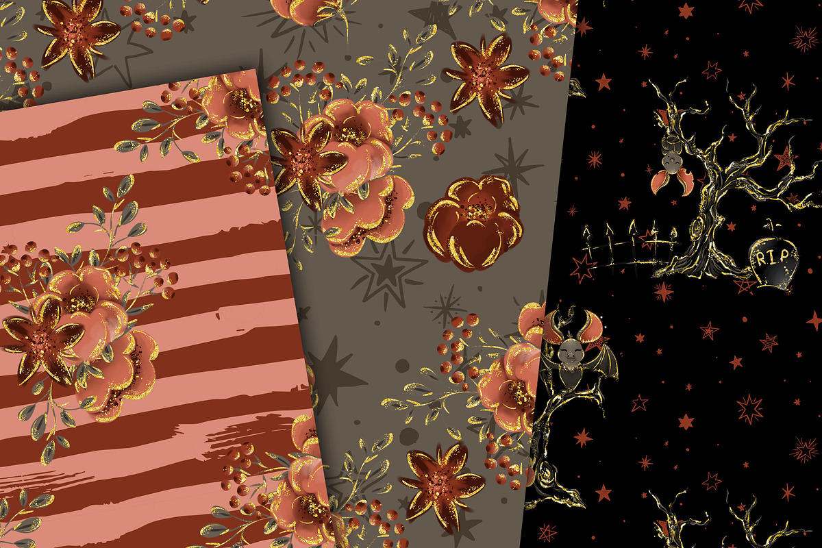 Halloween bats patterns, a Pattern Graphic by DarinaDigital (Photo 3 of 6)