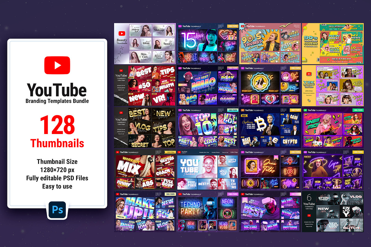 YouTube Branding Templates Bundle, a Social Media Template by Andrew Skoch Design (Photo 2 of 11)