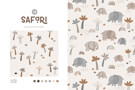 Safari Kids Pattern Collection, a Pattern Graphic by Point and Poem