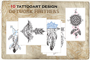 Dotwork feathers. Tattoo collection, an Illustration by Astarta (Thumbnail 2 of 6)