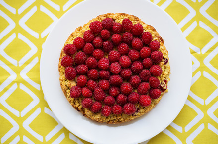 bright crimson-sand cake on yellow napkin, top view, a Food & Drink Photo by Artsaba Family
