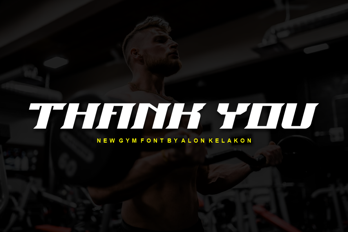 Gym Sports Italic Font, a Serif Font by alon kelakon (Photo 5 of 5)