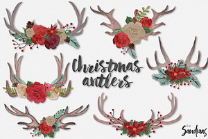 Christmas Antlers Clip Art