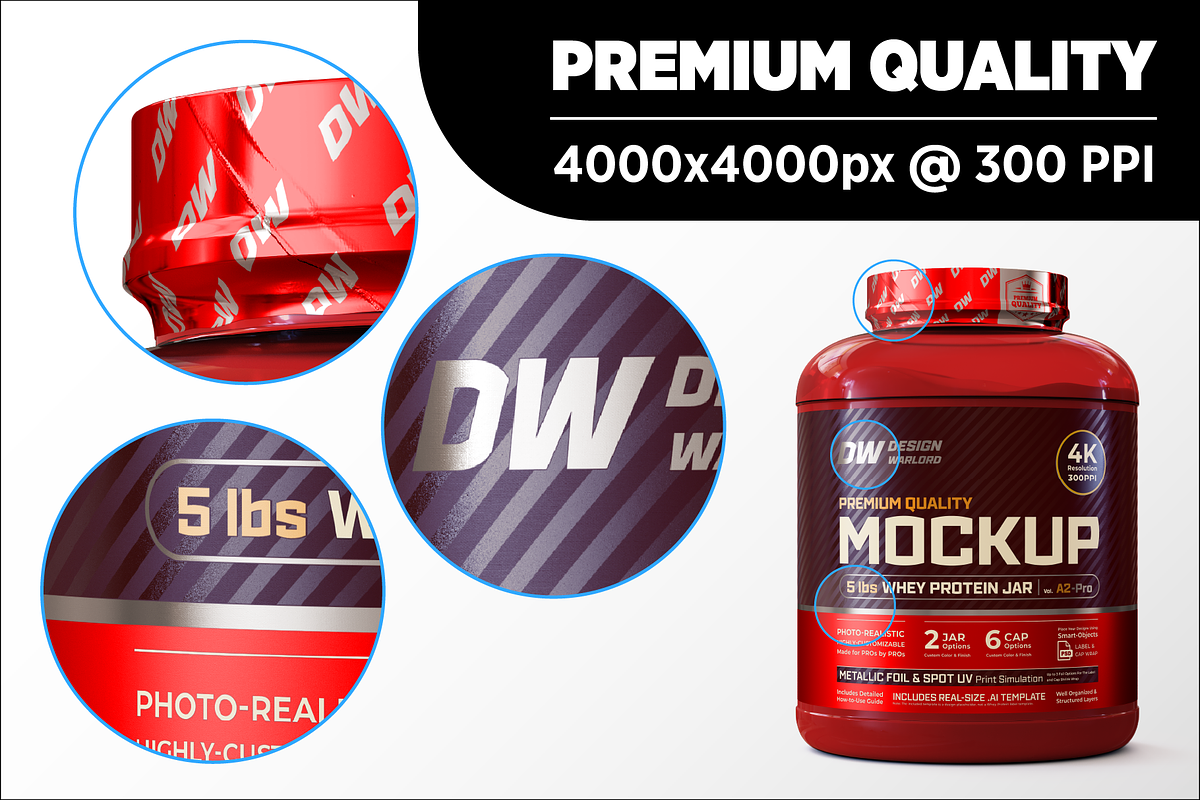 5lb Whey Protein Jar Mockup A2-Pro, a Packaging Mockup by Design Warlord (Photo 12 of 16)