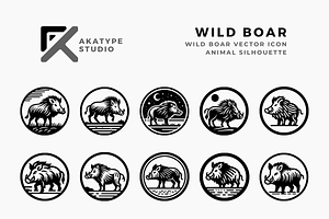 Wild Boar Vector Icon, an Icon by Akatype Studio