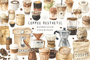 Coffee Aesthetic Watercolor, a Food Illustration by LiChu Art (Thumbnail 1 of 6)