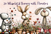 Whimsical Floral Easter Rabbit, an Animal Illustration by GiraffeCreative (Thumbnail 1 of 20)