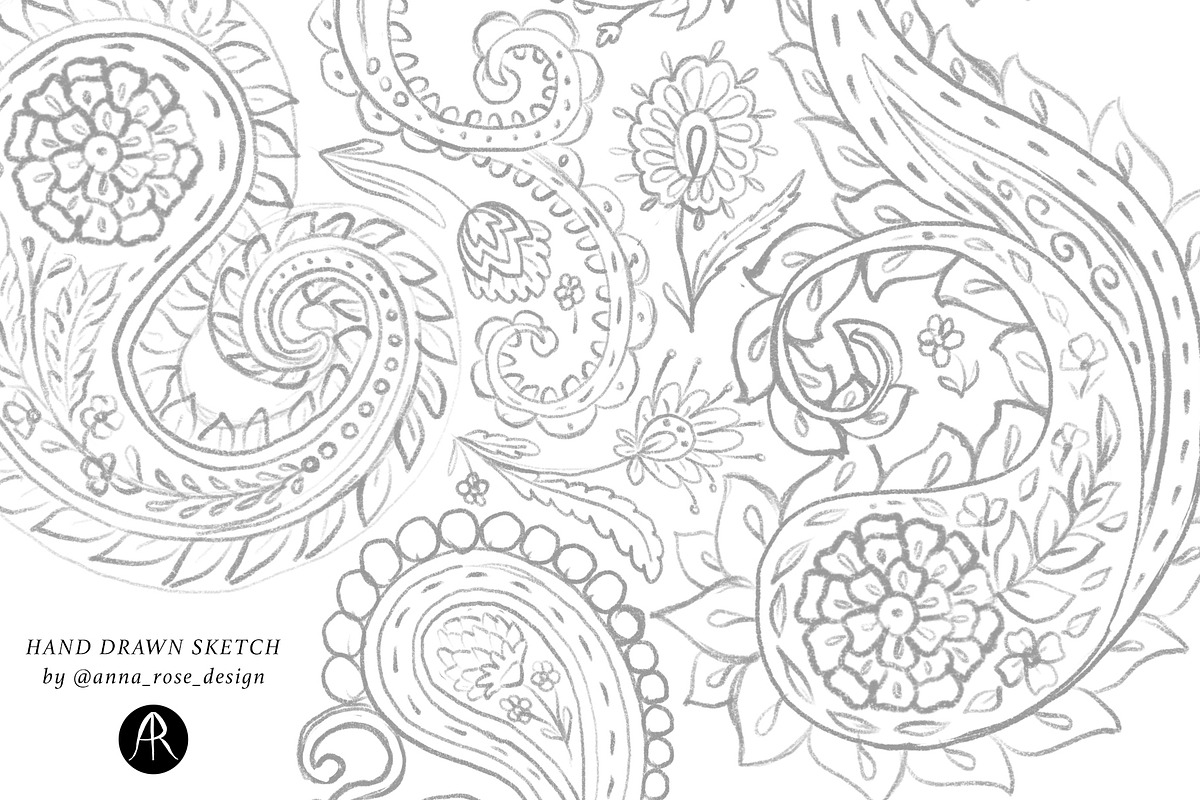 Boho Paisley Patterns & Motifs, a Pattern Graphic by Rose Design (Photo 13 of 13)