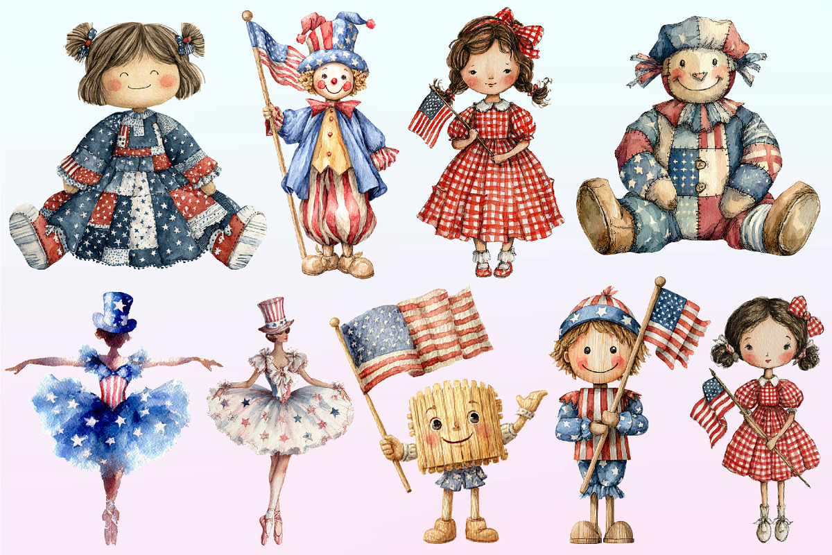 4th of July Cute Doll Sublimation, a Graphic by CitraGraphics (Photo 3 of 4)